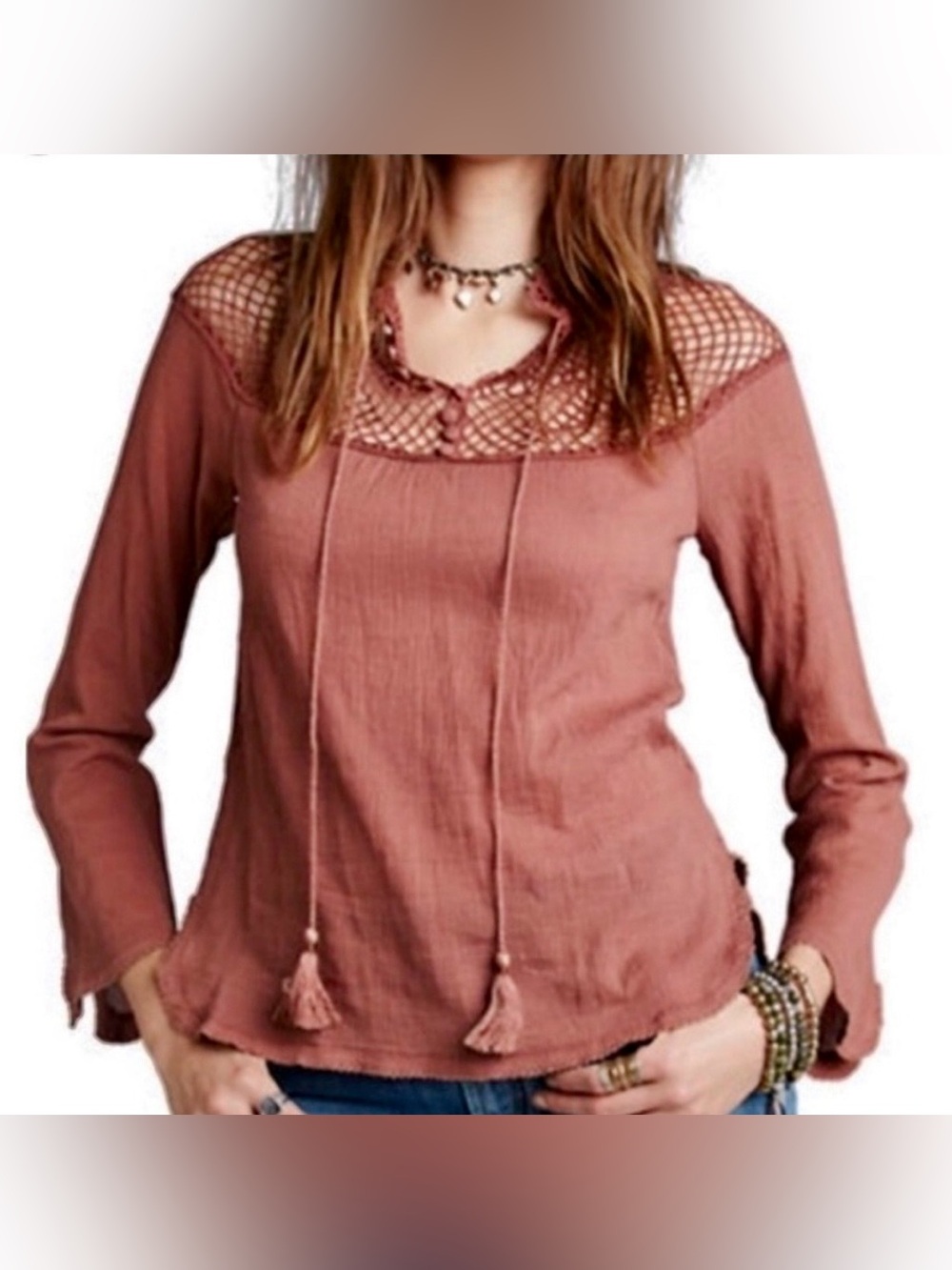FREE PEOPLE On the Island Crochet Top